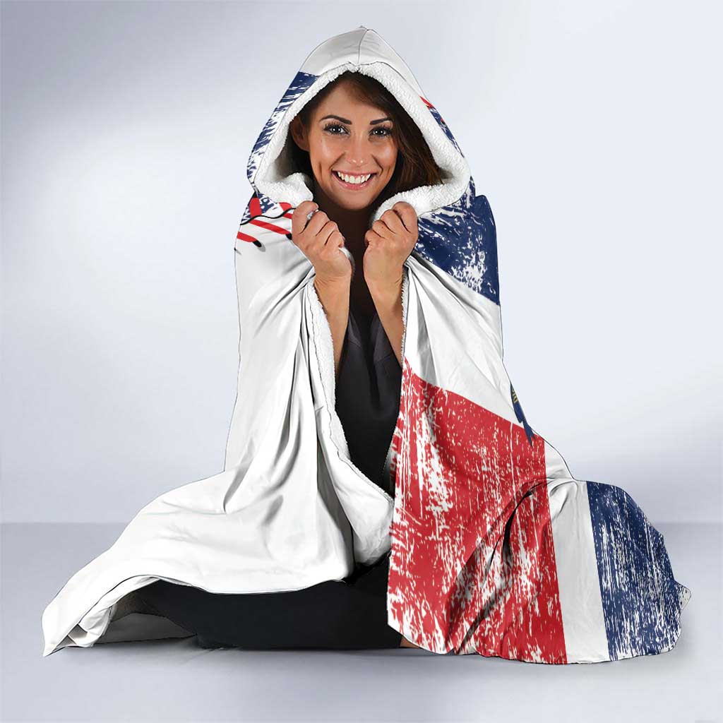 Baseball Dominican Republic Hooded Blanket Come On Team DR Grunge Style