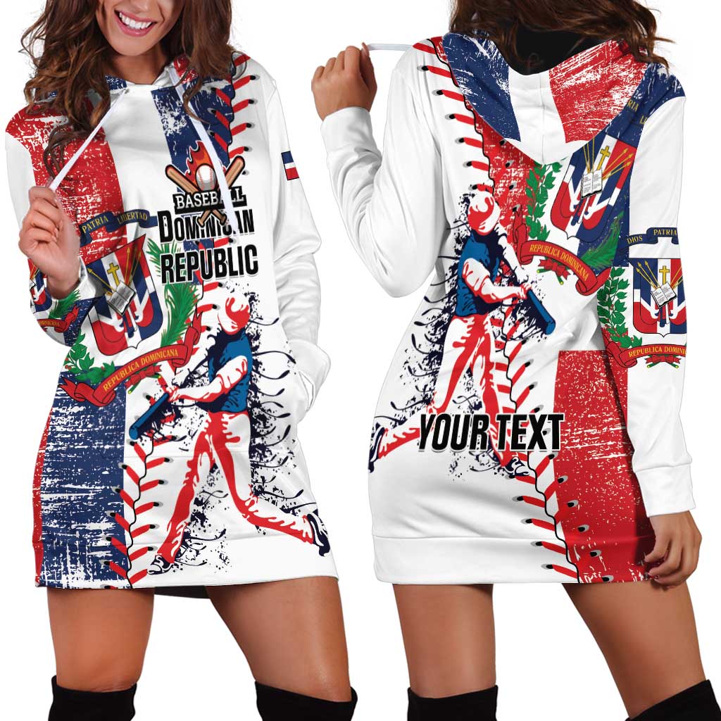 Personalized Baseball Dominican Republic Hoodie Dress Come On Team DR Grunge Style