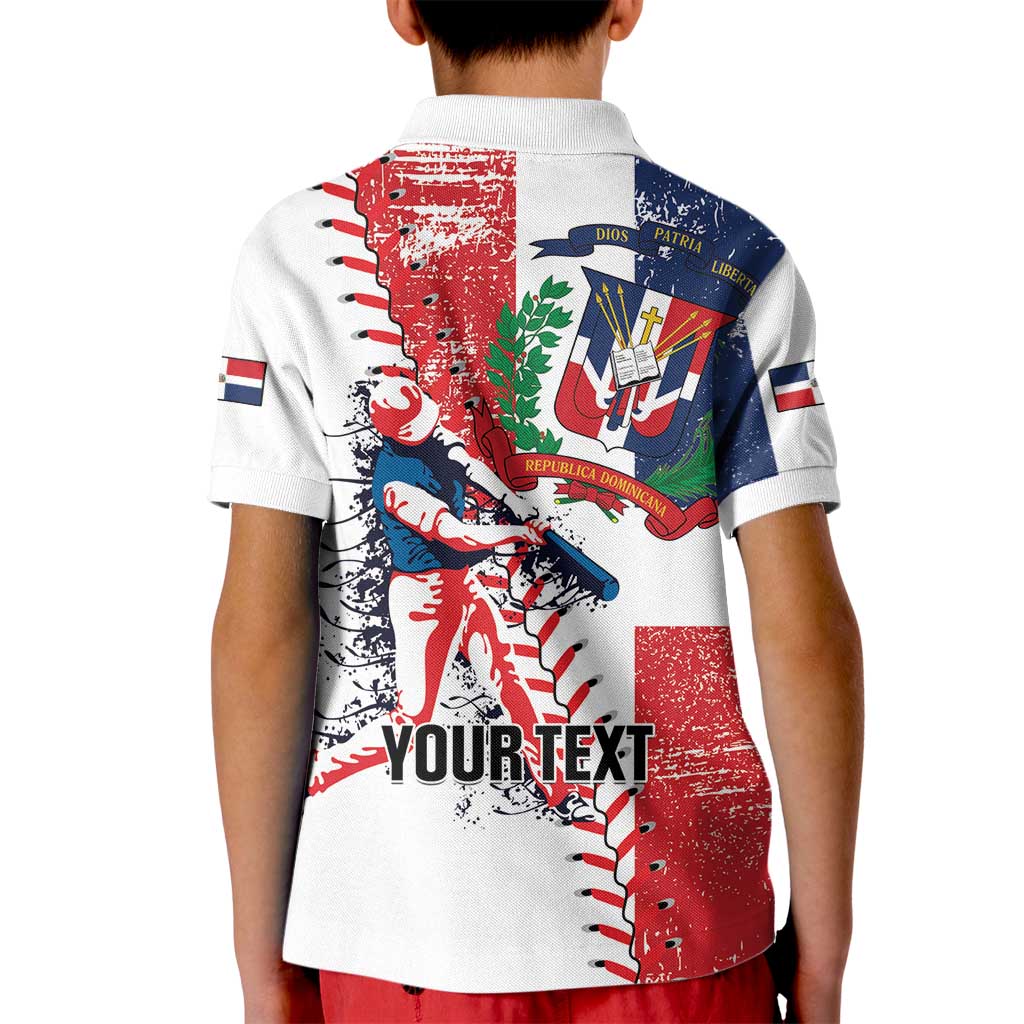 Personalized Baseball Dominican Republic Kid Polo Shirt Come On Team DR Grunge Style