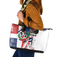 Baseball Dominican Republic Leather Tote Bag Come On Team DR Grunge Style