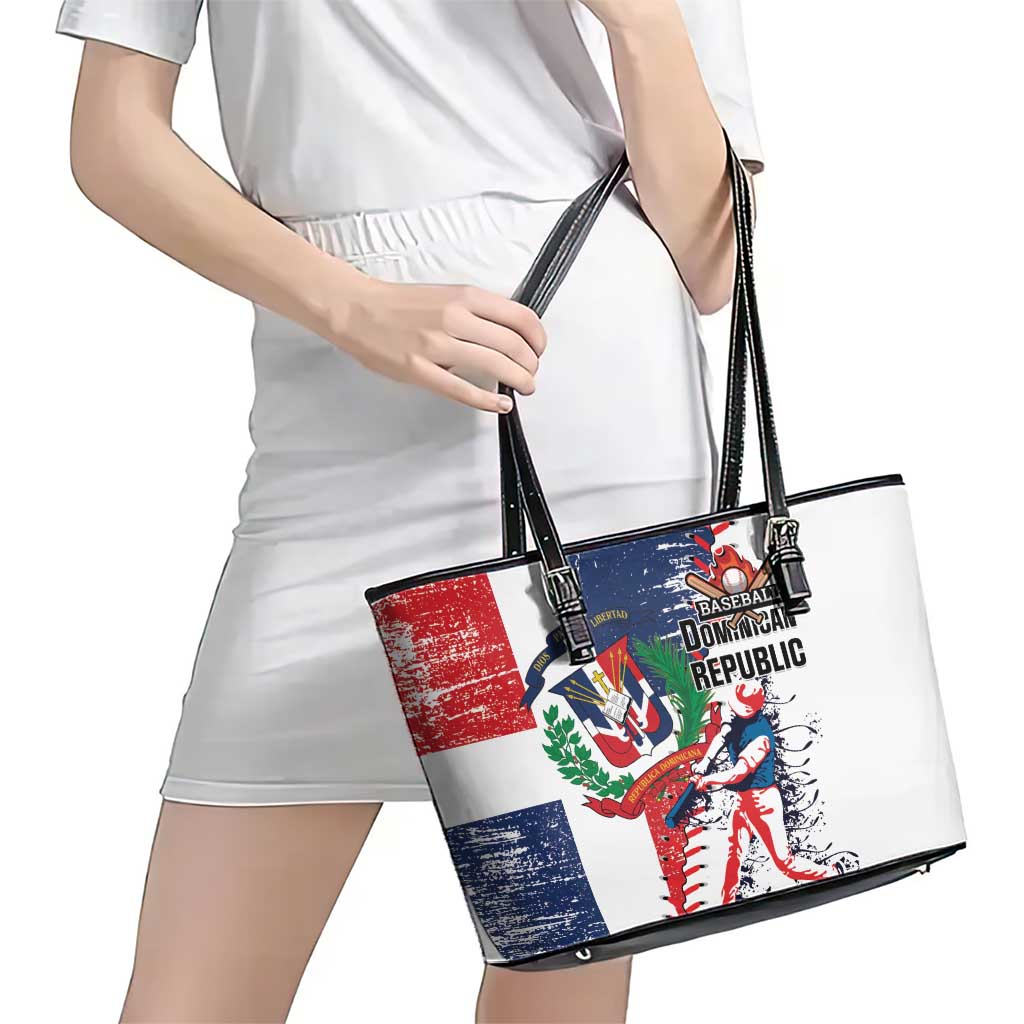 Baseball Dominican Republic Leather Tote Bag Come On Team DR Grunge Style