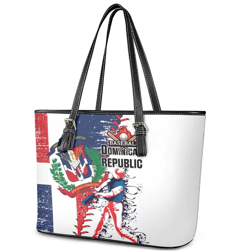 Baseball Dominican Republic Leather Tote Bag Come On Team DR Grunge Style