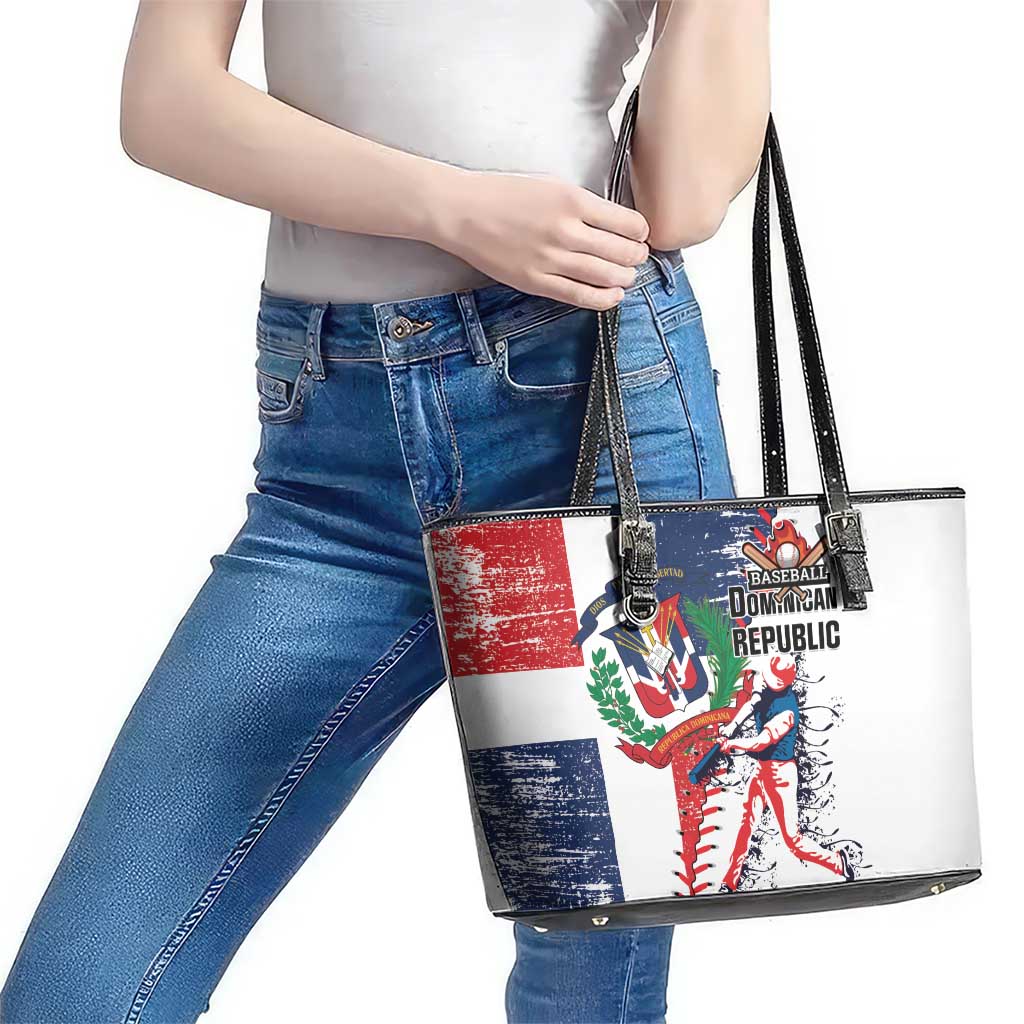 Baseball Dominican Republic Leather Tote Bag Come On Team DR Grunge Style