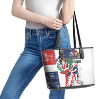 Baseball Dominican Republic Leather Tote Bag Come On Team DR Grunge Style