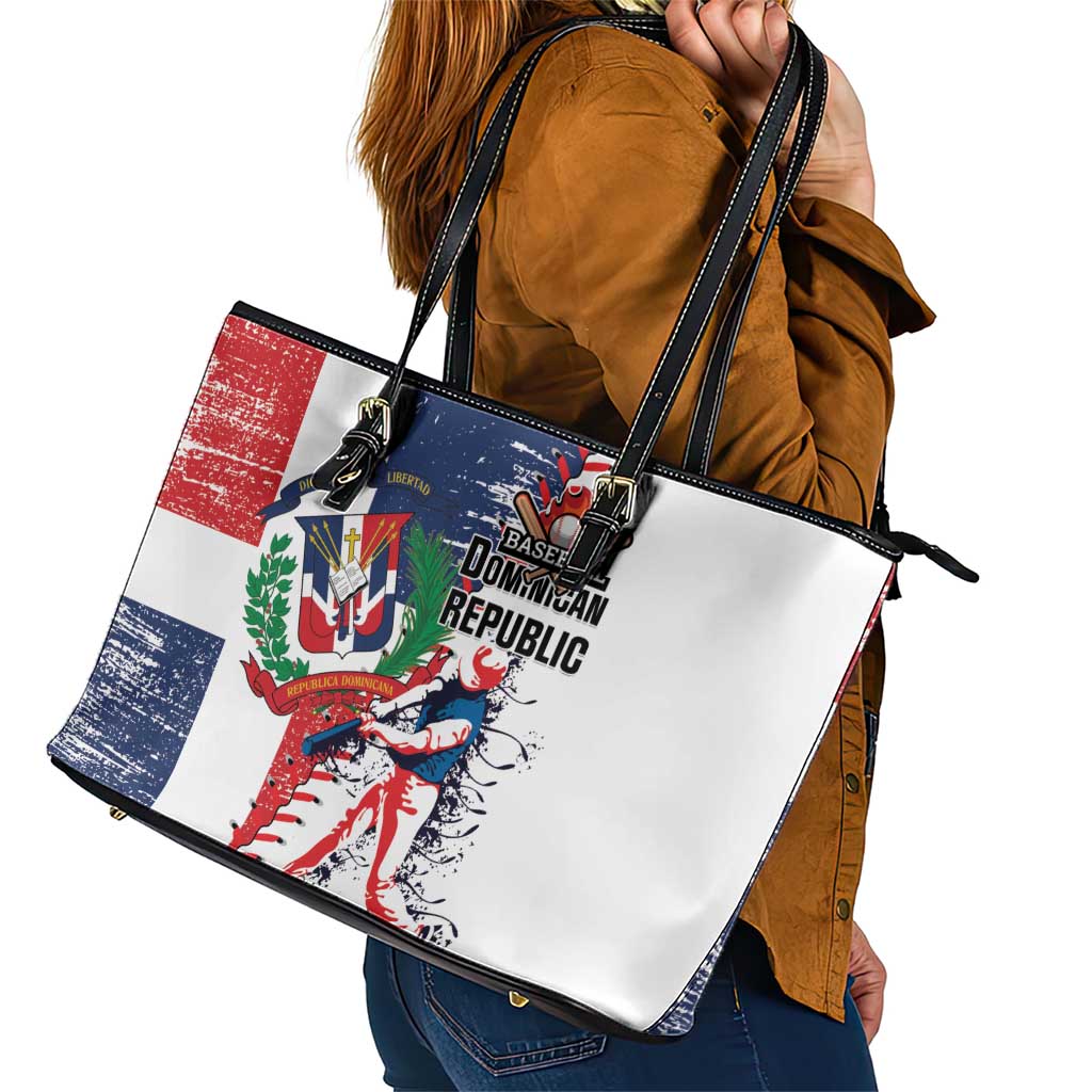 Baseball Dominican Republic Leather Tote Bag Come On Team DR Grunge Style
