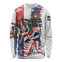 Personalized Baseball Dominican Republic Long Sleeve Shirt Come On Team DR Grunge Style
