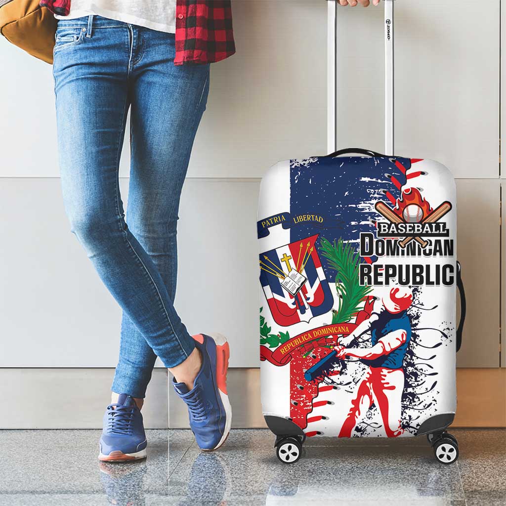 Baseball Dominican Republic Luggage Cover Come On Team DR Grunge Style