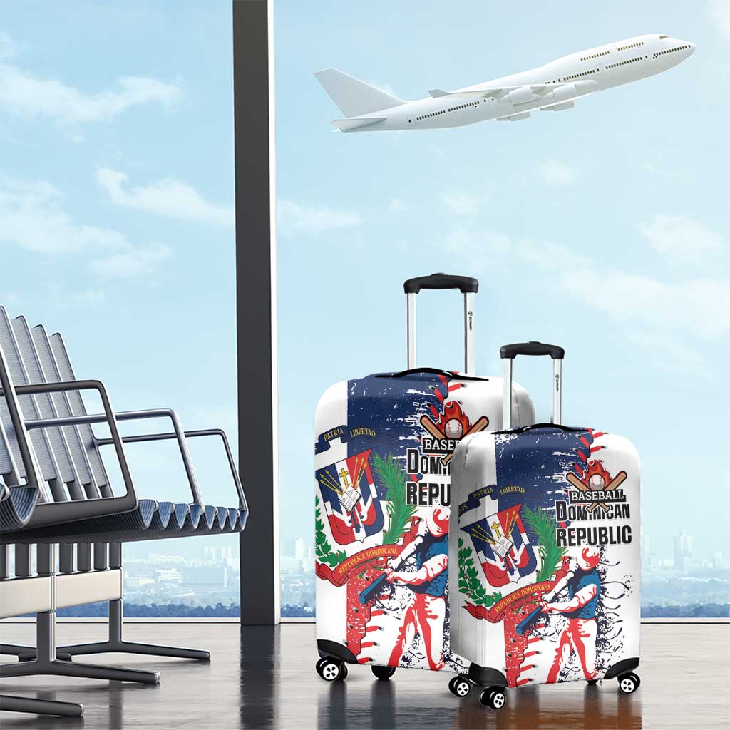 Baseball Dominican Republic Luggage Cover Come On Team DR Grunge Style