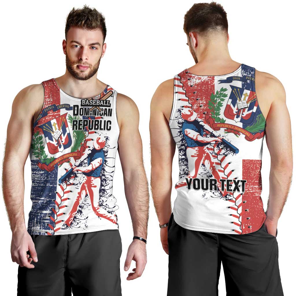 Personalized Baseball Dominican Republic Men Tank Top Come On Team DR Grunge Style