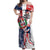 Personalized Baseball Dominican Republic Off Shoulder Maxi Dress Come On Team DR Grunge Style