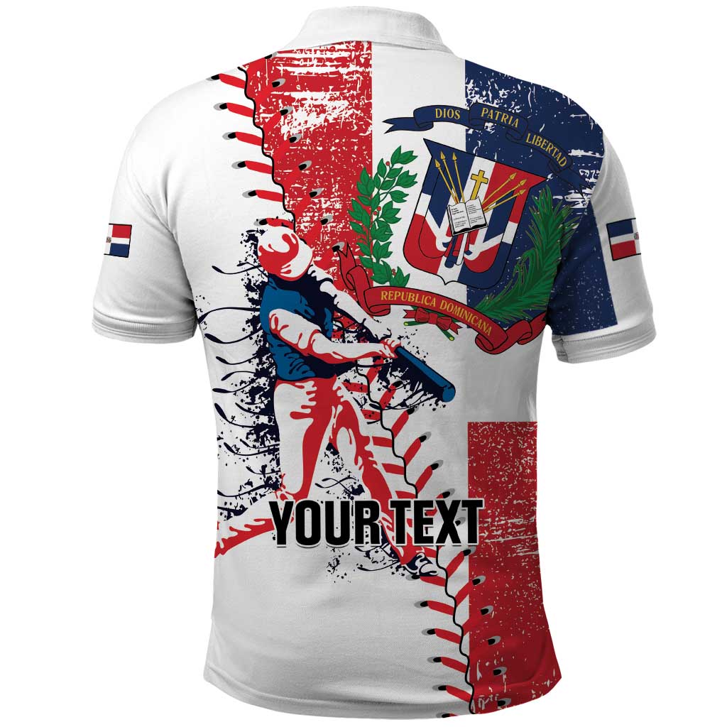 Personalized Baseball Dominican Republic Polo Shirt Come On Team DR Grunge Style