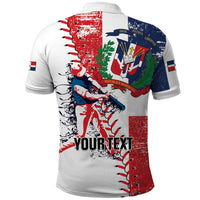 Personalized Baseball Dominican Republic Polo Shirt Come On Team DR Grunge Style