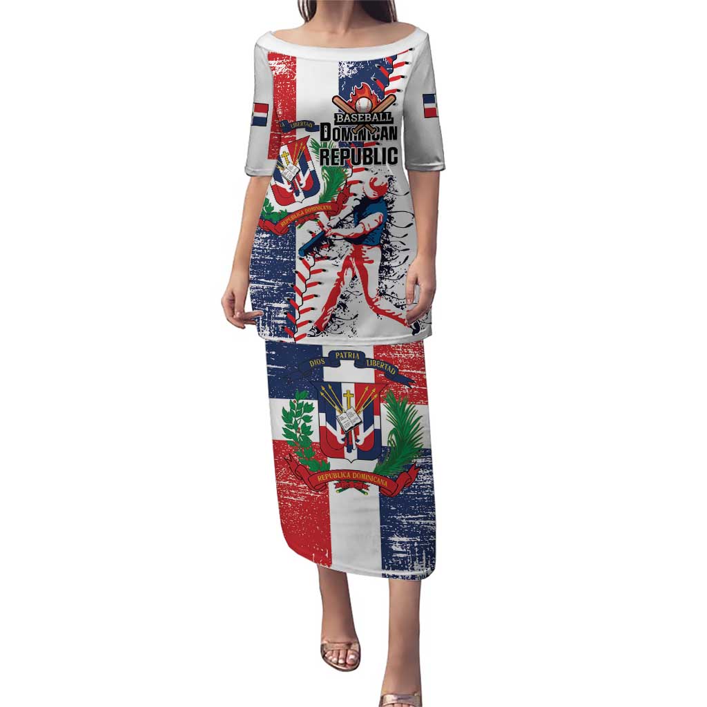 Personalized Baseball Dominican Republic Puletasi Come On Team DR Grunge Style