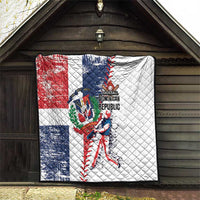 Baseball Dominican Republic Quilt Come On Team DR Grunge Style