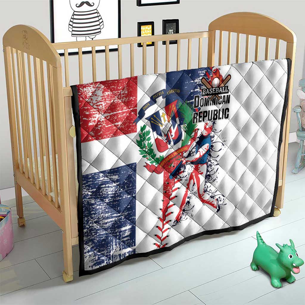 Baseball Dominican Republic Quilt Come On Team DR Grunge Style