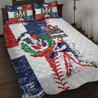 Baseball Dominican Republic Quilt Bed Set Come On Team DR Grunge Style