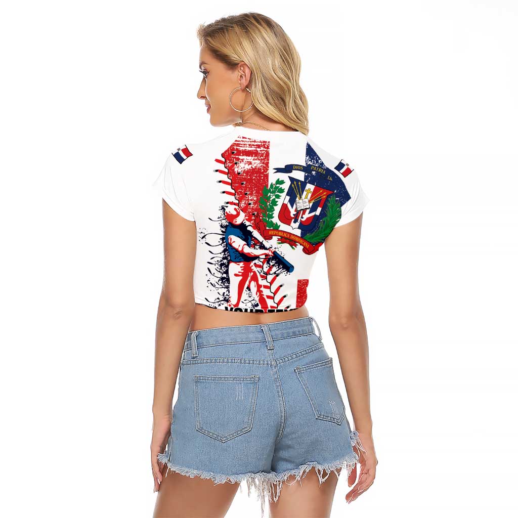 Personalized Baseball Dominican Republic Raglan Cropped T Shirt Come On Team DR Grunge Style