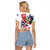 Personalized Baseball Dominican Republic Raglan Cropped T Shirt Come On Team DR Grunge Style