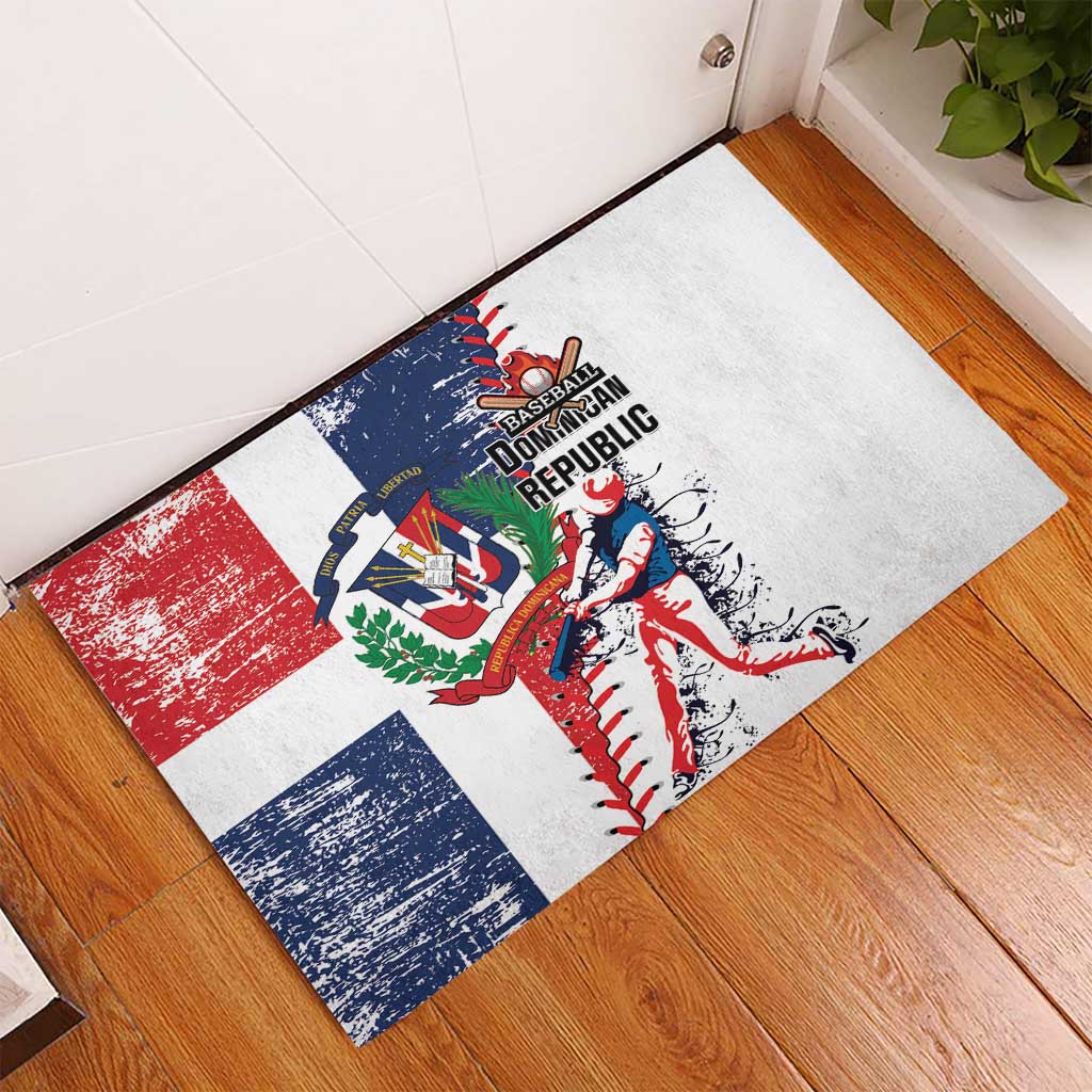 Baseball Dominican Republic Rubber Doormat Come On Team DR Grunge Style