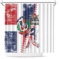 Baseball Dominican Republic Shower Curtain Come On Team DR Grunge Style