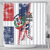 Baseball Dominican Republic Shower Curtain Come On Team DR Grunge Style