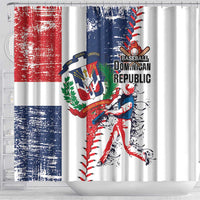 Baseball Dominican Republic Shower Curtain Come On Team DR Grunge Style