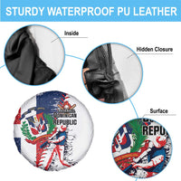 Baseball Dominican Republic Spare Tire Cover Come On Team DR Grunge Style