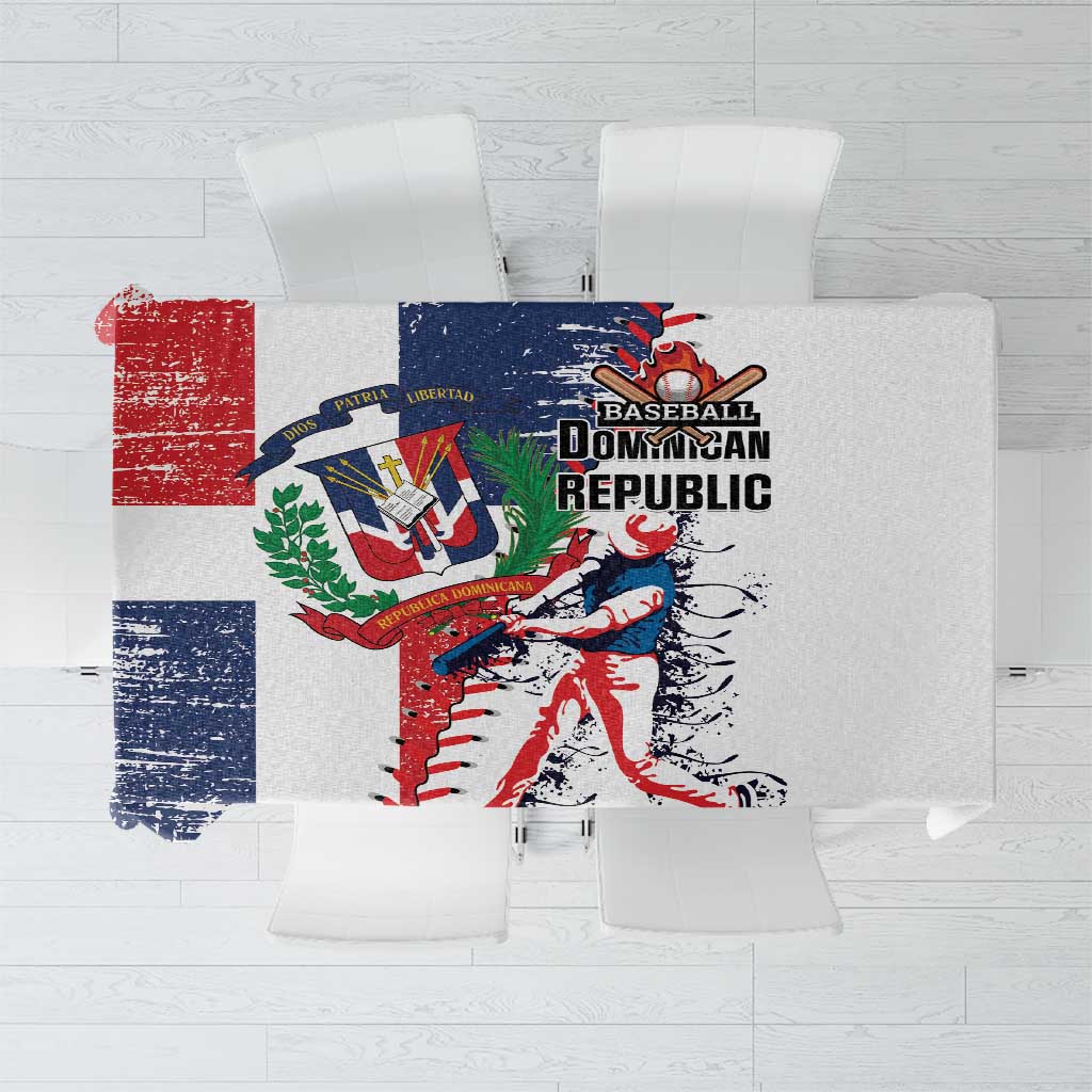 Baseball Dominican Republic Tablecloth Come On Team DR Grunge Style