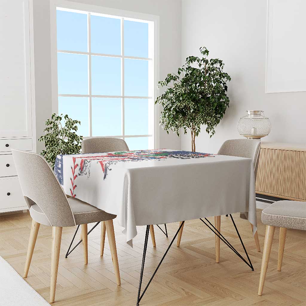 Baseball Dominican Republic Tablecloth Come On Team DR Grunge Style