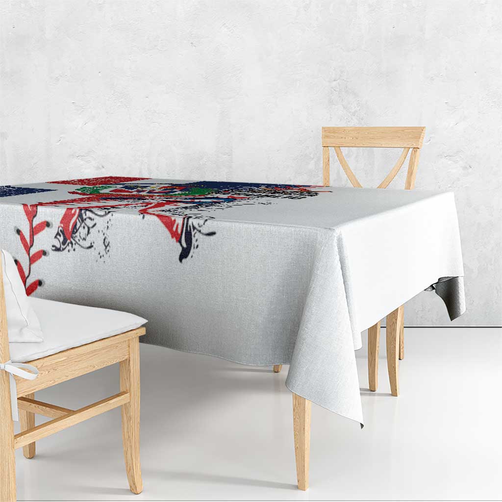 Baseball Dominican Republic Tablecloth Come On Team DR Grunge Style