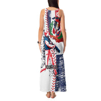 Personalized Baseball Dominican Republic Tank Maxi Dress Come On Team DR Grunge Style