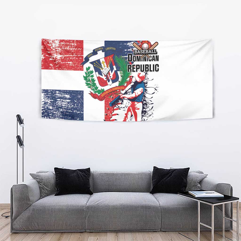 Baseball Dominican Republic Tapestry Come On Team DR Grunge Style