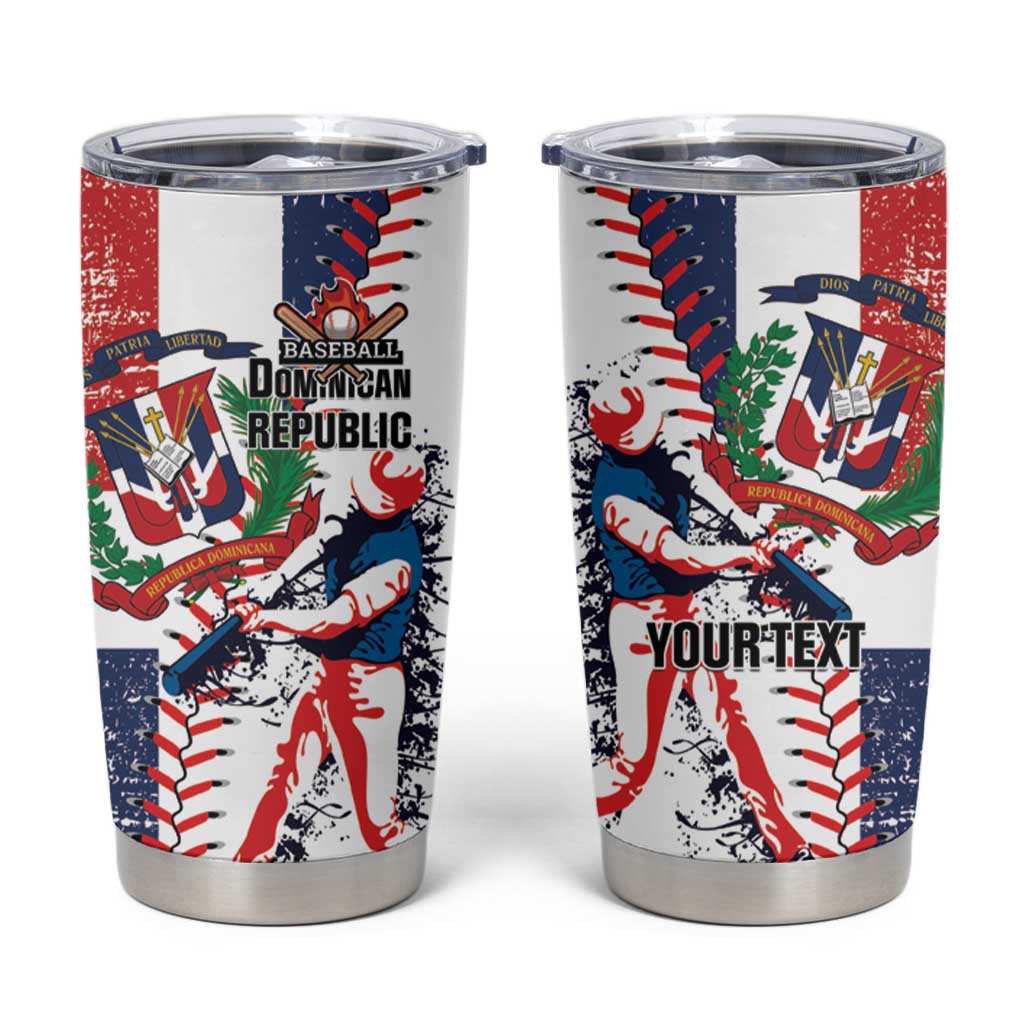 Personalized Baseball Dominican Republic Tumbler Cup Come On Team DR Grunge Style