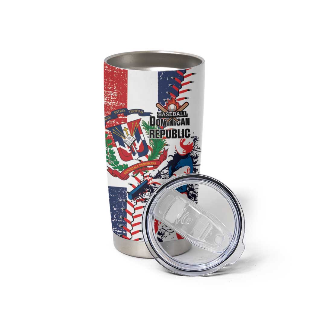 Personalized Baseball Dominican Republic Tumbler Cup Come On Team DR Grunge Style
