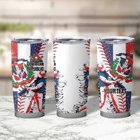 Personalized Baseball Dominican Republic Tumbler Cup Come On Team DR Grunge Style
