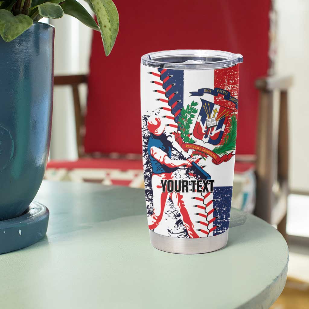 Personalized Baseball Dominican Republic Tumbler Cup Come On Team DR Grunge Style