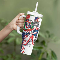 Personalized Baseball Dominican Republic Tumbler With Handle Come On Team DR Grunge Style