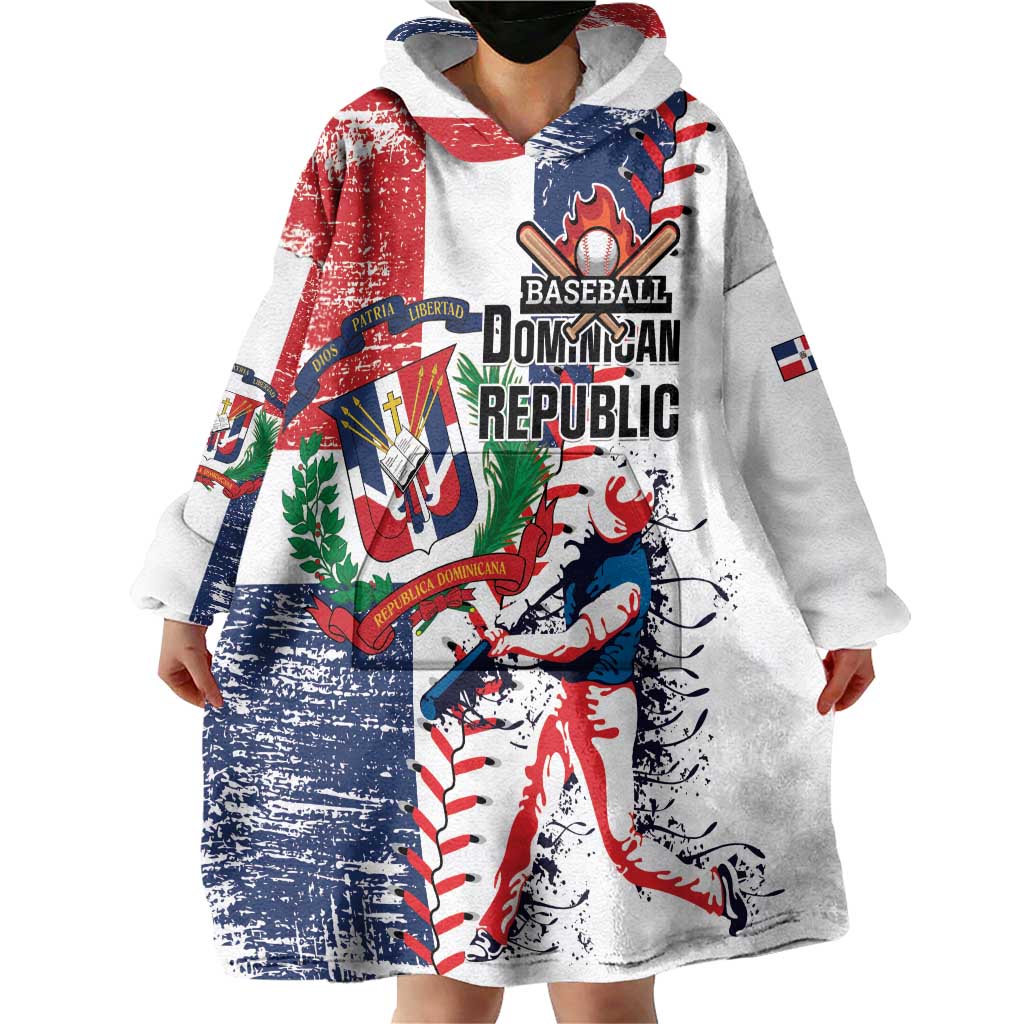 Personalized Baseball Dominican Republic Wearable Blanket Hoodie Come On Team DR Grunge Style