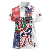 Personalized Baseball Dominican Republic Women Polo Shirt Come On Team DR Grunge Style