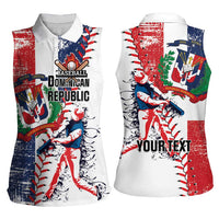 Personalized Baseball Dominican Republic Women Sleeveless Polo Shirt Come On Team DR Grunge Style