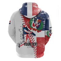Personalized Baseball Dominican Republic Zip Hoodie Come On Team DR Grunge Style