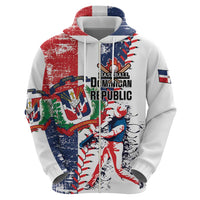 Personalized Baseball Dominican Republic Zip Hoodie Come On Team DR Grunge Style