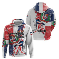 Personalized Baseball Dominican Republic Zip Hoodie Come On Team DR Grunge Style