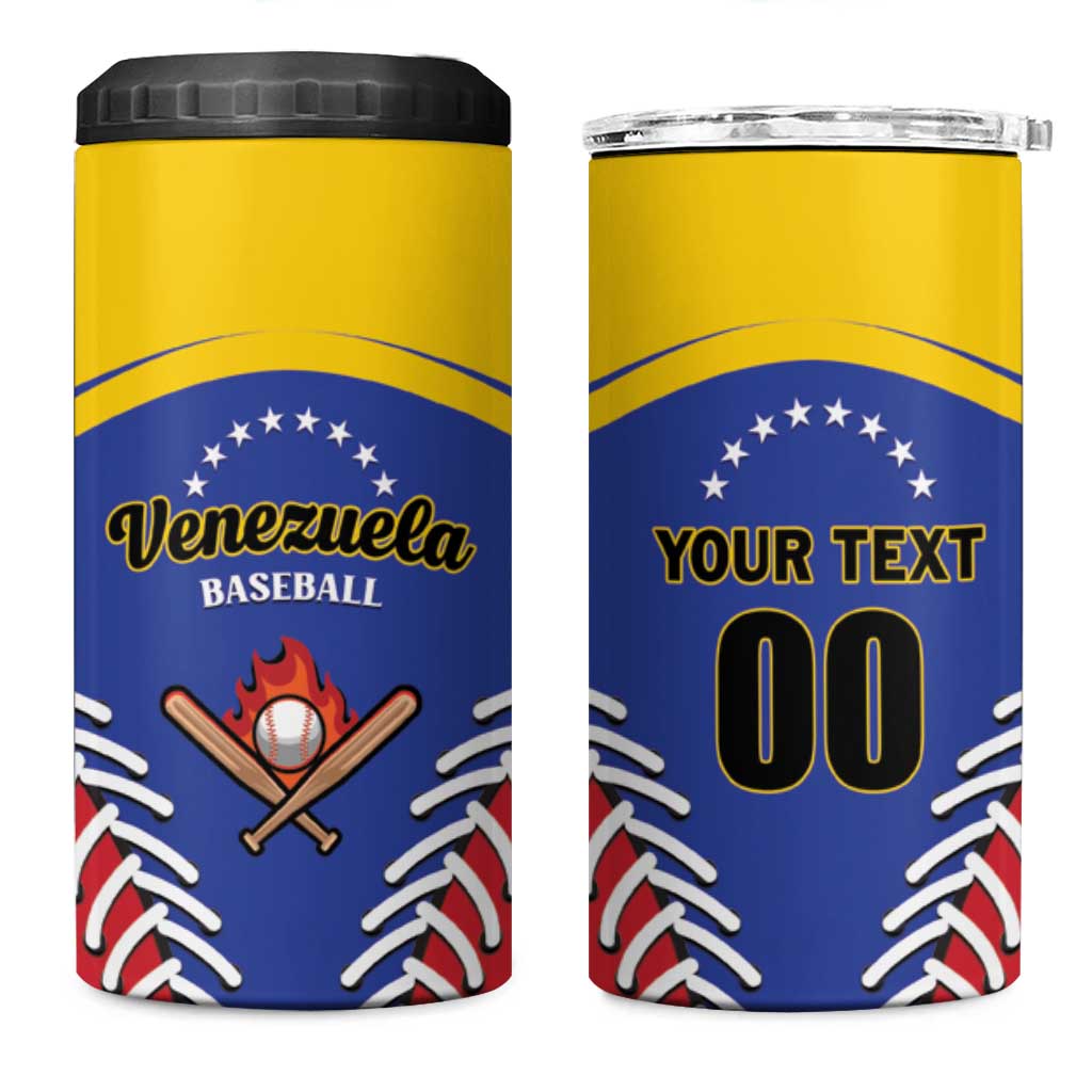 Custom Baseball Venezuela 4 in 1 Can Cooler Tumbler Team Venezuela Go Champions