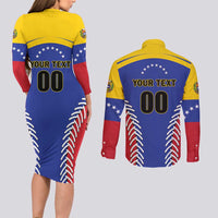 Custom Baseball Venezuela Couples Matching Long Sleeve Bodycon Dress and Long Sleeve Button Shirt Team Venezuela Go Champions