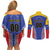 Custom Baseball Venezuela Couples Matching Off Shoulder Short Dress and Long Sleeve Button Shirt Team Venezuela Go Champions