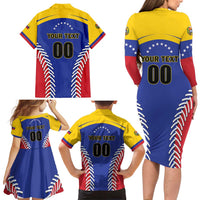 Custom Baseball Venezuela Family Matching Long Sleeve Bodycon Dress and Hawaiian Shirt Team Venezuela Go Champions