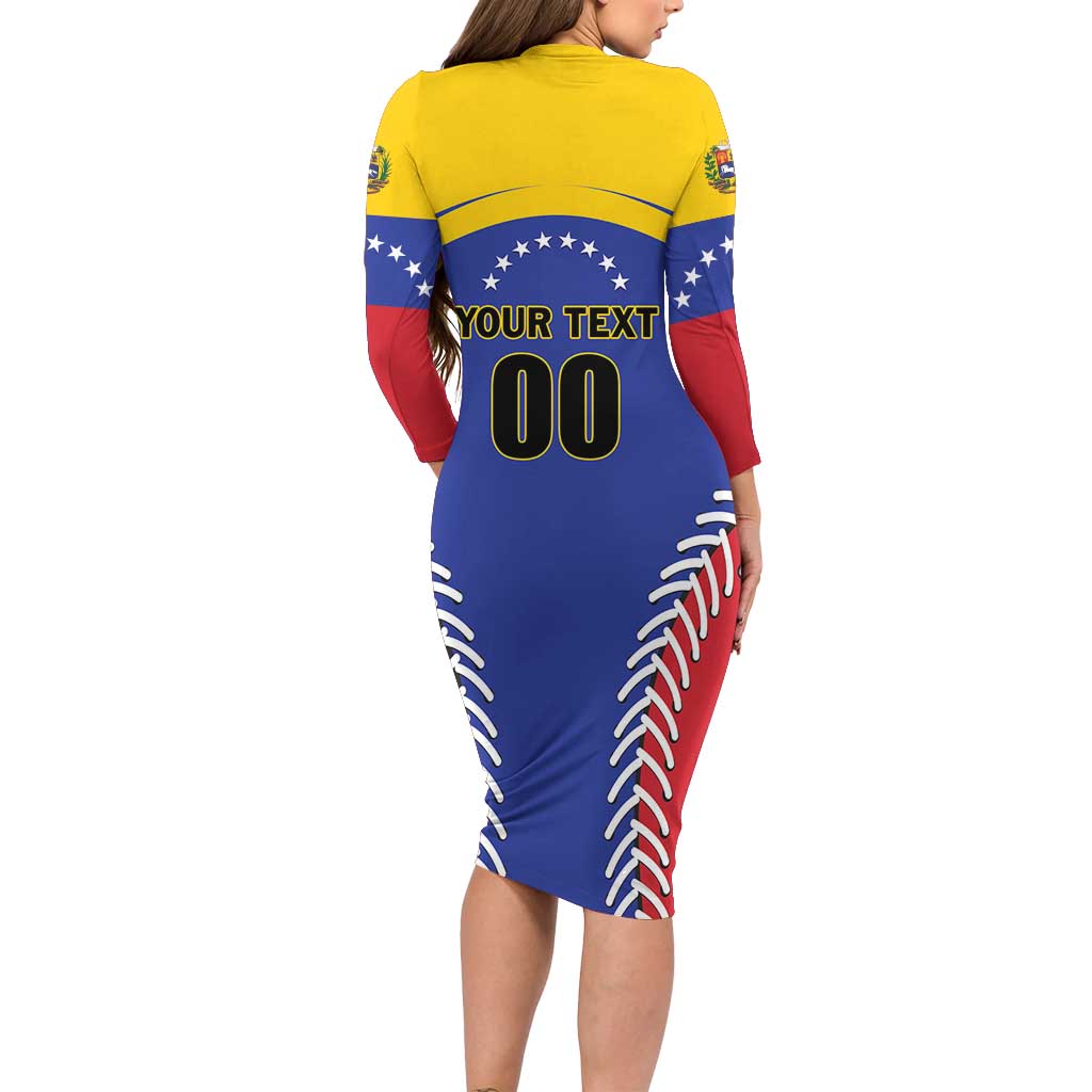 Custom Baseball Venezuela Family Matching Long Sleeve Bodycon Dress and Hawaiian Shirt Team Venezuela Go Champions