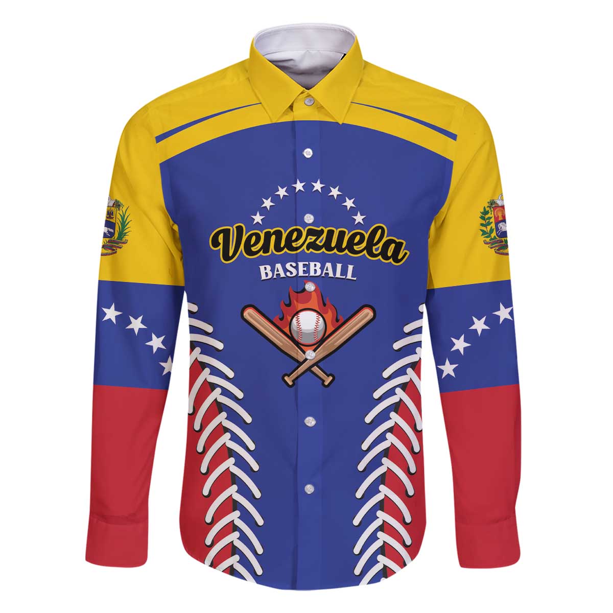 Custom Baseball Venezuela Family Matching Off The Shoulder Long Sleeve Dress and Hawaiian Shirt Team Venezuela Go Champions