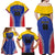 Custom Baseball Venezuela Family Matching Off Shoulder Maxi Dress and Hawaiian Shirt Team Venezuela Go Champions
